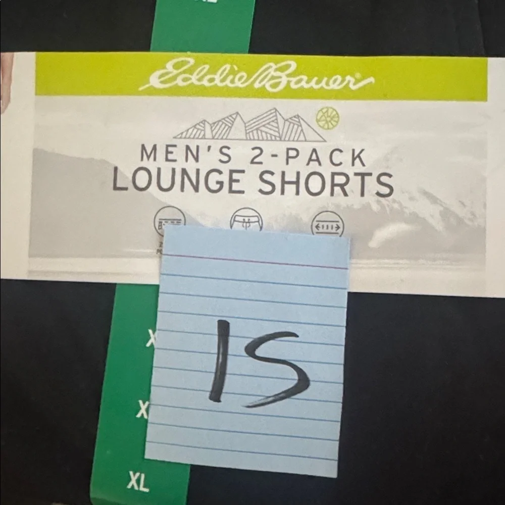 Eddie Bauer Men's 2-Pack Lounge Knit Zipper Pockets Shorts XL Black Gray #15